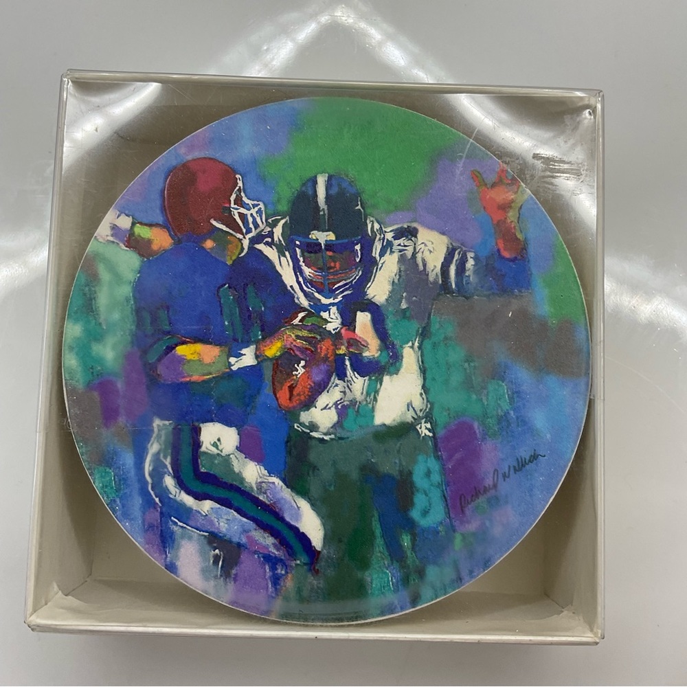 Stone Coasters (set of 4) Football themed by Richard Wallach